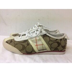 Coach women Leather/canvas Sneakers Paxton A1439 size US 6